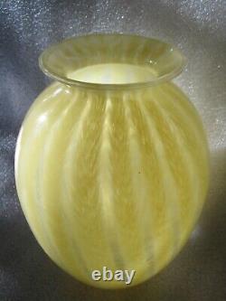 Gorgeous Antique Venetian Murano Art Glass Italy Hand Blown Amber Glass Vase 15