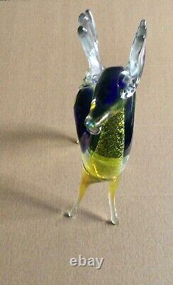 Gorgeous VINTAGE RARE Murano Glass large 13 1/4 tall multicolor Stag Deer