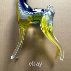 Gorgeous VINTAGE RARE Murano Glass large 13 1/4 tall multicolor Stag Deer