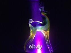 Gorgeous VINTAGE RARE Murano Glass large 13 1/4 tall multicolor Stag Deer