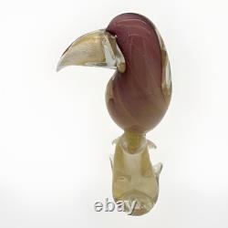 Gorgeous! Vintage Alfredo Barbini Murano Glass Toucan Parrot Bird Italy 12