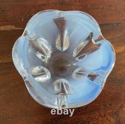 Gorgeous Vintage Murano Alabastro Glass Bowl Glows