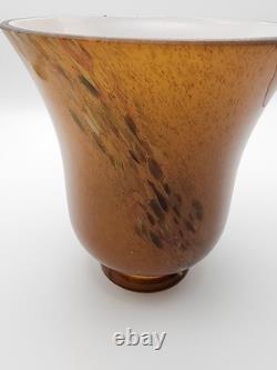 Gorgeous Vintage Murano Glass Art Nouveau Hand Blown Sconces Pair Amber