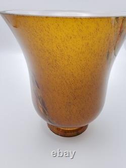 Gorgeous Vintage Murano Glass Art Nouveau Hand Blown Sconces Pair Amber