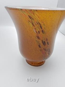 Gorgeous Vintage Murano Glass Art Nouveau Hand Blown Sconces Pair Amber