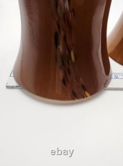 Gorgeous Vintage Murano Glass Art Nouveau Hand Blown Sconces Pair Amber