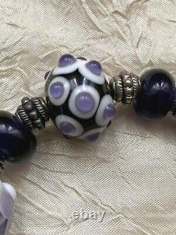 Gorgeous Vintage Murano Glass beads Bracelet glass beads with glass cabochons