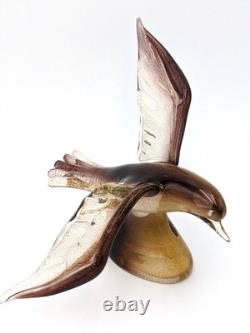 Gorgeous Vintage Murano Italian Blown Glass Polveri Seagull by Archimede Seguso