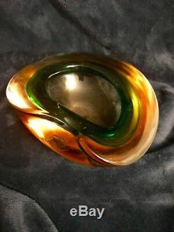 Gorgeous Vtg MCM Seguso Murano Italian Art Glass Sommerso Geode Bowl