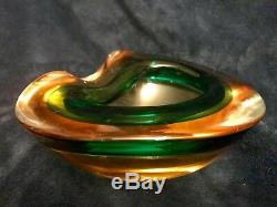 Gorgeous Vtg MCM Seguso Murano Italian Art Glass Sommerso Geode Bowl