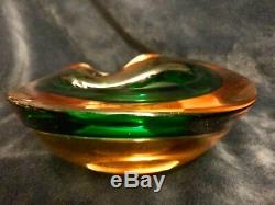 Gorgeous Vtg MCM Seguso Murano Italian Art Glass Sommerso Geode Bowl