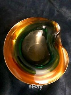 Gorgeous Vtg MCM Seguso Murano Italian Art Glass Sommerso Geode Bowl