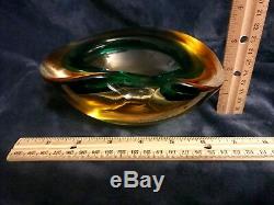 Gorgeous Vtg MCM Seguso Murano Italian Art Glass Sommerso Geode Bowl