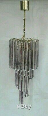 Grande Lampadario Vintage Cascata Venini vetro glass chandelier Murano 1960