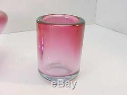 Great VINTAGE Murano Table Lighter & Ash Tray & Cigarette Holder Pink & Purple