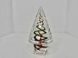 HTF Vintage MCM Murano Glass Red Green Vortex Christmas Tree Stunning