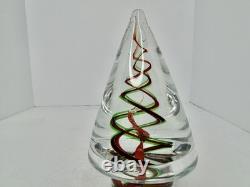 HTF Vintage MCM Murano Glass Red Green Vortex Christmas Tree Stunning