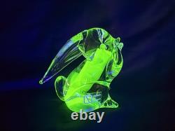 HTF Vintage V. Mason & C Murano Vaseline Glass Bunny 4 Stunning