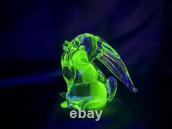 HTF Vintage V. Mason & C Murano Vaseline Glass Bunny 4 Stunning