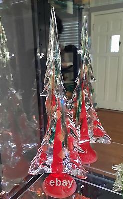 HTF vintage Murano 20 art glass Christmas tree red green gold