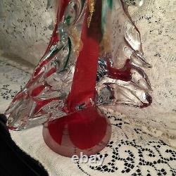 HTF vintage Murano 20 art glass Christmas tree red green gold