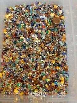 HUGE 7 LB + Lot Vintage Murano Millifori Crystal Glass Stone BEADS