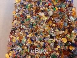 HUGE 7 LB + Lot Vintage Murano Millifori Crystal Glass Stone BEADS