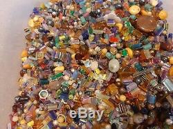 HUGE 7 LB + Lot Vintage Murano Millifori Crystal Glass Stone BEADS