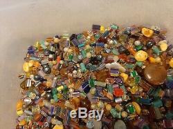 HUGE 7 LB + Lot Vintage Murano Millifori Crystal Glass Stone BEADS