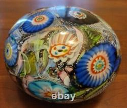HUGE Vintage Murano Glass Floral Flower & Latice Paperweight