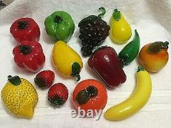 Hand Blown Glass Fruit & Vegetables Vintage Murano Art Deco Lot of 14 pieces