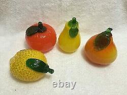 Hand Blown Glass Fruit & Vegetables Vintage Murano Art Deco Lot of 14 pieces