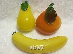 Hand Blown Glass Fruit & Vegetables Vintage Murano Art Deco Lot of 14 pieces