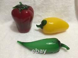 Hand Blown Glass Fruit & Vegetables Vintage Murano Art Deco Lot of 14 pieces