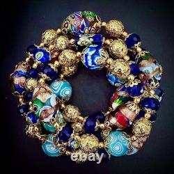 Handmade Millefiori Glass Necklace FEATURING Moretti & Vintage Murano Glass Bead