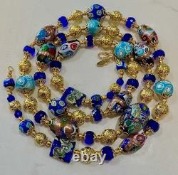 Handmade Millefiori Glass Necklace FEATURING Moretti & Vintage Murano Glass Bead