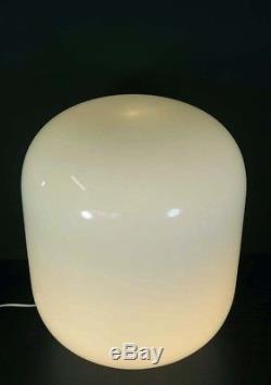 Huge Italian vintage Murano white glass table / floor lamp