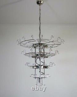 Huge Vintage Italian Murano chandelier lamp by Vistosi 50 glasses
