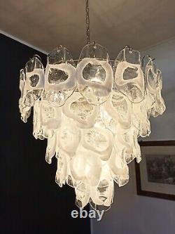 Huge Vintage Italian Murano chandelier lamp by Vistosi 57 glasses