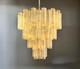 Huge Vintage Murano Glass Tiered Chandelier 80 glasses light amber