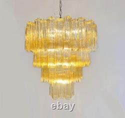 Huge Vintage Murano Glass Tiered Chandelier 80 glasses light amber