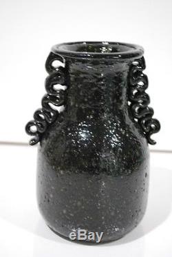 Important Vintage Murano Glass Vase By Martinuzzi Acid Stamp