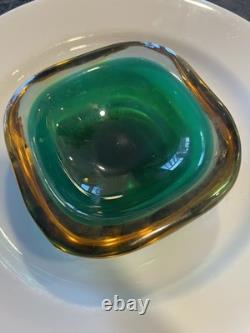 Italian Murano Sommerso Art Glass Bowl MCM attributed to Seguso Vetri d'Arte