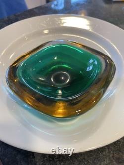 Italian Murano Sommerso Art Glass Bowl MCM attributed to Seguso Vetri d'Arte