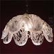 Italian Vintage Pendant Hanging Light White Murano Glass Brass Mid-Century