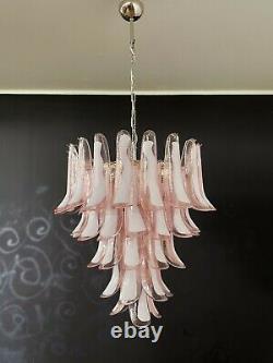 Italian vintage Murano chandelier 52 PINK glass petals