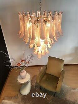 Italian vintage Murano chandelier 52 PINK glass petals
