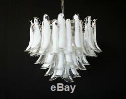 Italian vintage Murano chandelier Mazzega 53 lattimo glass