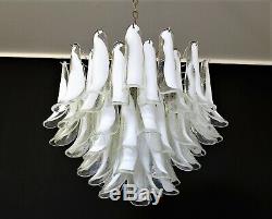 Italian vintage Murano chandelier Mazzega 53 lattimo glass