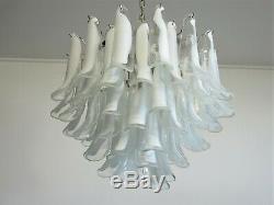 Italian vintage Murano chandelier Mazzega 53 lattimo glass